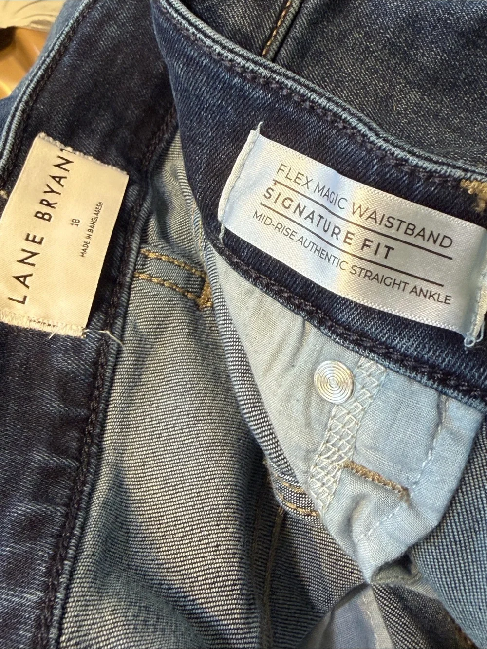 Lane Bryant Mid Rise Signature Fit Straight Ankle Flex Magic Waistband Jeans 18